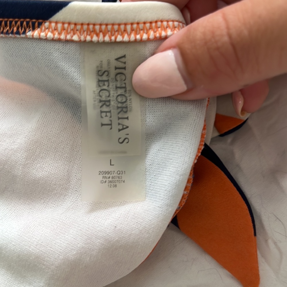 Victoria’s Secret Striped Bikini Navy/Orange - Picture 4 of 5